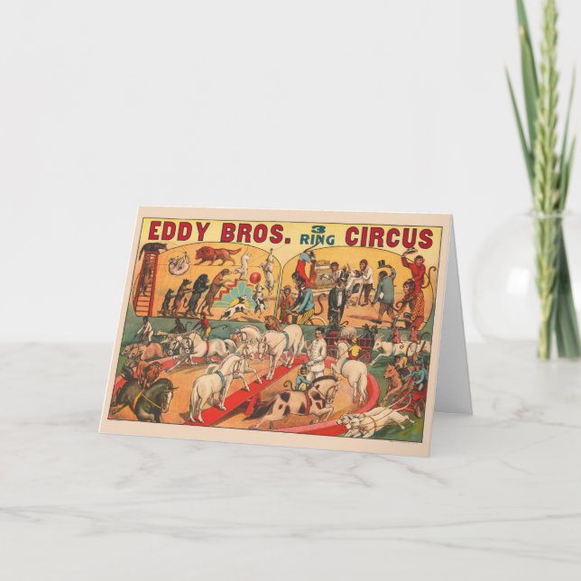 Tarjeta Vintage Eddy Brothers Circus Poster (Anverso)