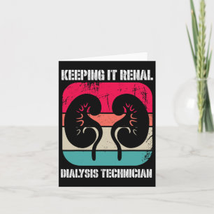 Tarjeta Vintage Enfermedad renal Diálisis Técnico Mantenim