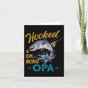 Tarjeta Vintage Enganchado A Ser Padres De La Pesca De Opa