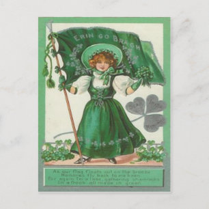 Tarjeta Vintage Erin Go Bragh Día de San Patricio