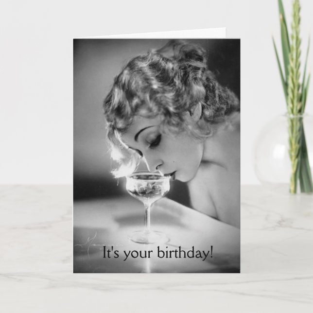 Tarjeta Vintage- ¡Es tu cumpleaños!, (Anverso)