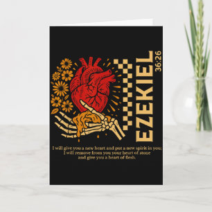 Tarjeta Vintage Ezequiel 36-26 Corazón De Carne Versículo