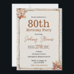 Tarjeta Vintage Fall Otoño 80th Birthday Party Card<br><div class="desc">Esta invitación es para una fiesta de cumpleaños vintage. También se puede cambiar a un tipo diferente de invitación.</div>