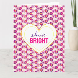 Tarjeta Vintage Fantasy Bright Pink Yellow Purple Floral.