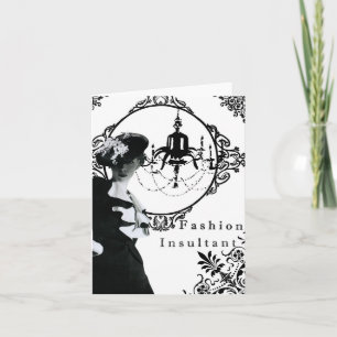 Tarjeta Vintage Fashion Insultant-notecard