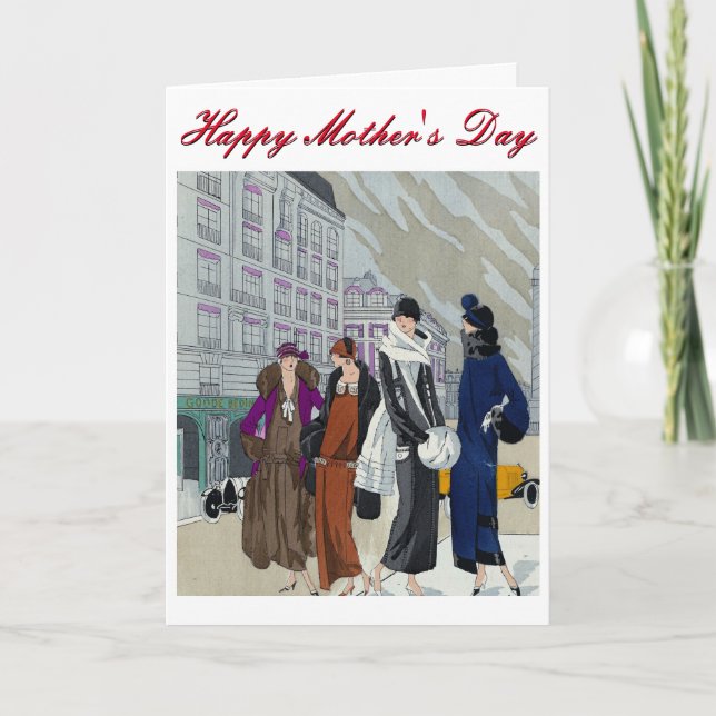 Tarjeta Vintage Fashion Mother's Day Card (Anverso)