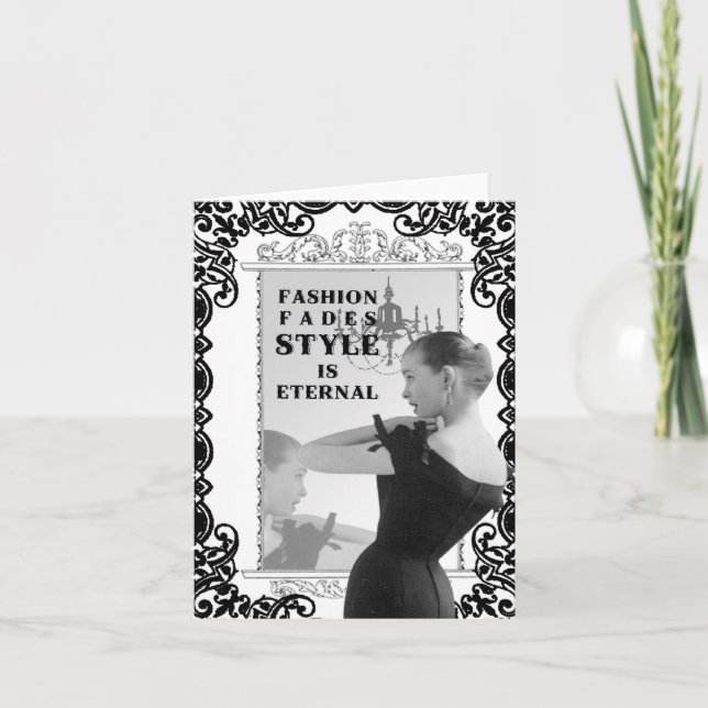 Tarjeta Vintage Fashion-notecard (Anverso)
