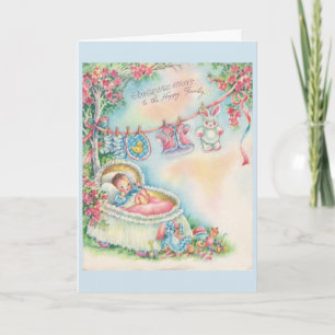 Tarjeta Vintage - Felicitaciones a la Familia Feliz,