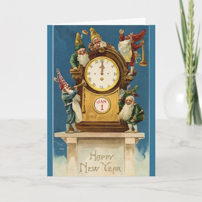 Tarjeta Vintage - Feliz Año Nuevo, (Anverso)