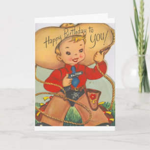 Tarjeta Vintage - Feliz cumpleaños a un niño,