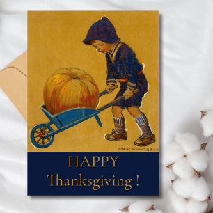 Tarjeta Vintage Feliz Día de Gracias Jessie Willcox Smith