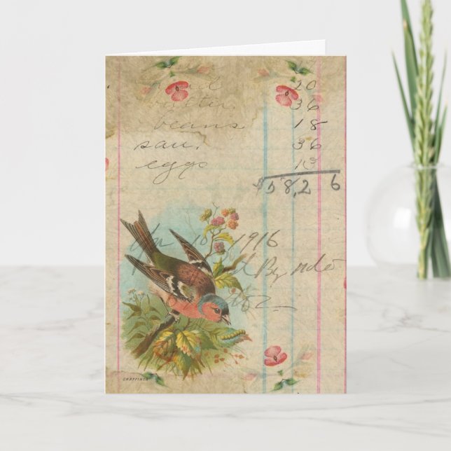 Tarjeta Vintage Finch (Anverso)