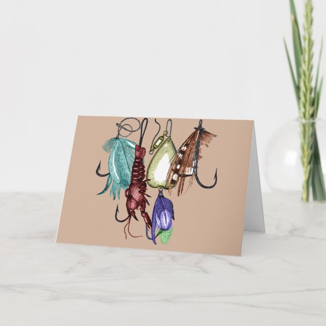 Tarjeta Vintage Fishing Hooks (Anverso)