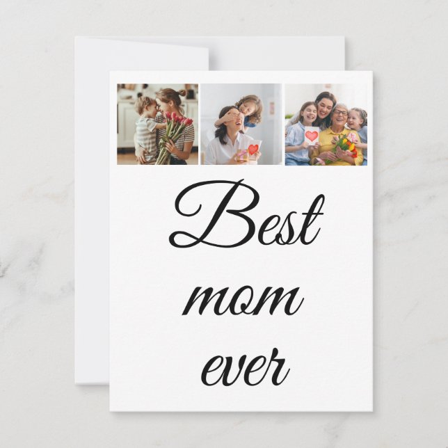 Tarjeta Vintage Floral Collage Photo Mother's Day (Anverso)