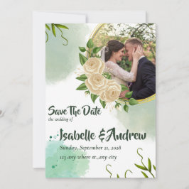 Tarjeta vintage floral de boda para guardar la fec