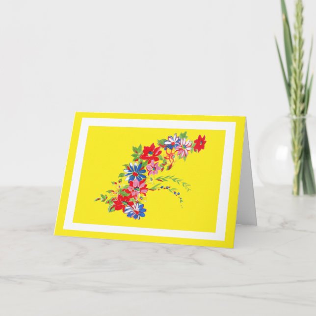 Tarjeta Vintage Floral de Cumpleaños (Anverso)