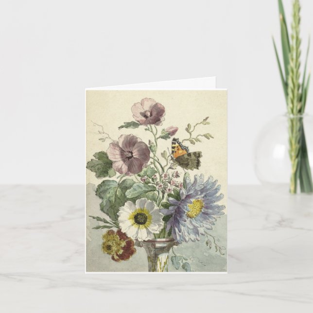 Tarjeta Vintage Floral Gracias (Anverso)