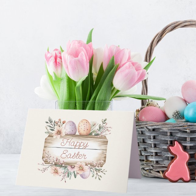 Tarjeta Vintage Floral Happy Easter (Subido por el creador)