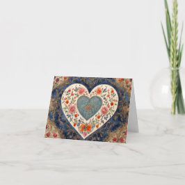 Tarjeta Vintage Floral Heart Valentine's Day