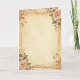 Tarjeta Vintage Floral Invitation Elegant Rose Design