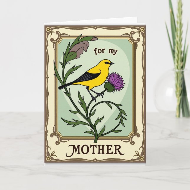 Tarjeta Vintage Floral para Madre (Anverso)
