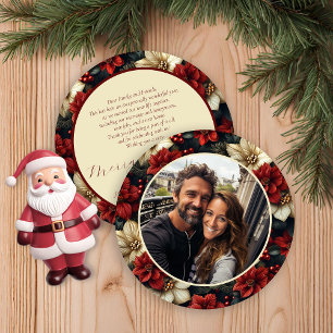 Tarjeta Vintage Floral Round Navidades