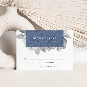Tarjeta Vintage Floral RSVP   Armada