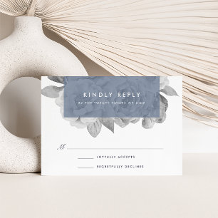 Tarjeta Vintage Floral RSVP Slate