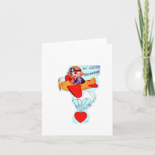 Tarjeta Vintage Flying Dog Valentine