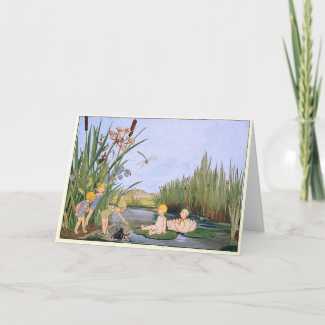 Tarjeta Vintage Forest Children Freddie Langeler Greeting (Anverso)