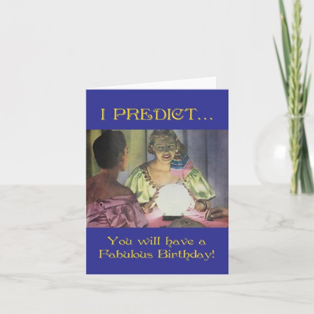 Tarjeta Vintage Fortune Teller Women Cumpleaños (Anverso)