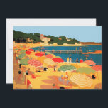 Tarjeta Vintage French Riviera Beach Flat<br><div class="desc">Pintura de anuncios de turismo en Francia</div>