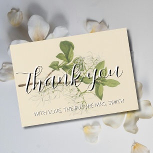 Tarjeta Vintage Fringetree Agua Botánica Gracias