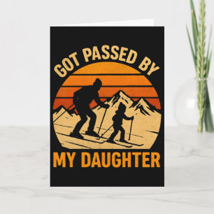 Tarjeta Vintage fue atropellado por mi hija divertido esqu