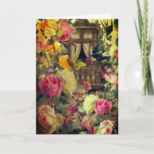 Tarjeta Vintage Garden Greeting Card-Blank Interior