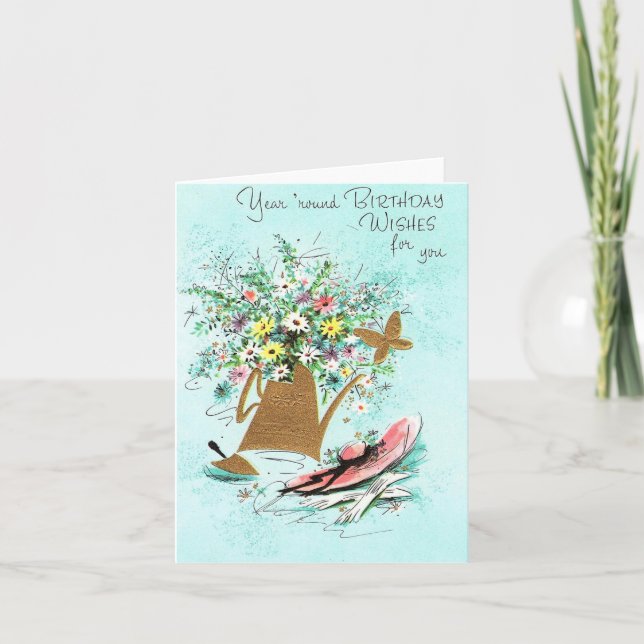 Tarjeta Vintage Gardening Birday Card (Anverso)