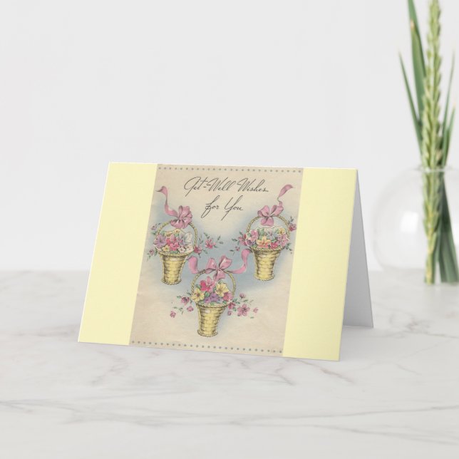 Tarjeta Vintage Get Well Baskets 1 (Anverso)