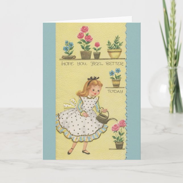 Tarjeta Vintage Get Well Card (Anverso)