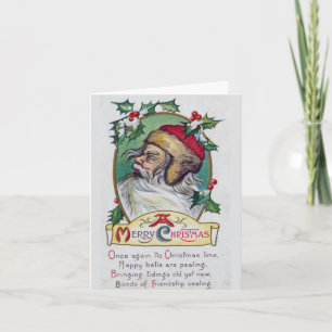 Tarjeta Vintage Gnome Navidades