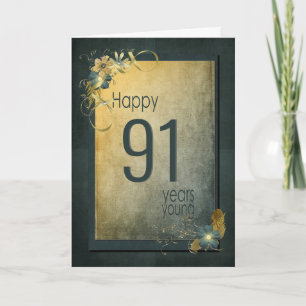 Tarjeta Vintage Gold 91st Birthday Card