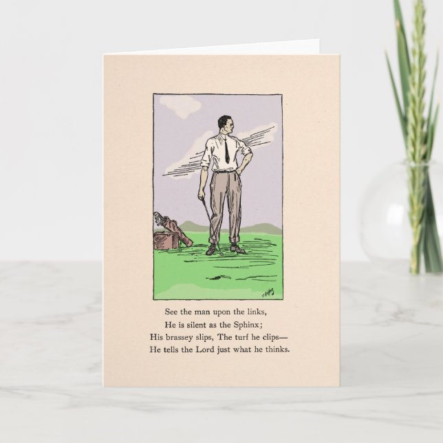 Tarjeta Vintage Golf Ditty Birthday Greetings (Anverso)