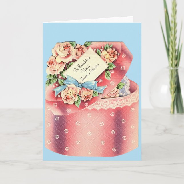 Tarjeta Vintage Gorra Box Get Well (Anverso)