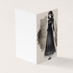 Tarjeta Vintage Gothic Pequeño vestido negro Charm LBD