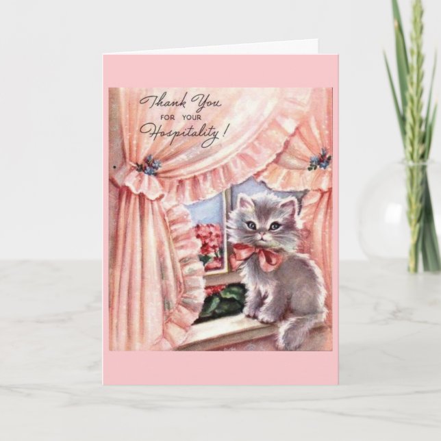 Tarjeta Vintage - Gracias por tu hospitalidad, (Anverso)