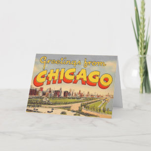 Tarjeta Vintage Greeting from Chicago Card