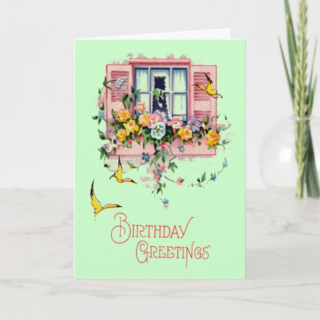 Tarjeta Vintage Greetings Birday Card (Anverso)