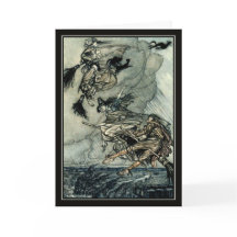 Vintage Halloween Arthur Rackham Testigos Voladore