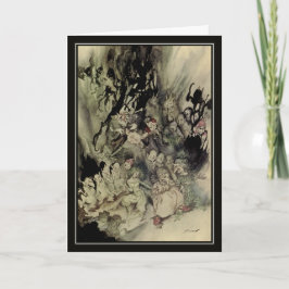 Tarjeta Vintage Halloween Arthur Rackham Trolls