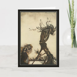 Tarjeta Vintage Halloween Arthur Rackham Witch