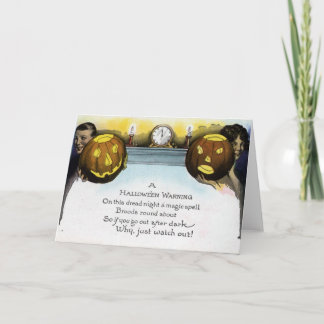 Tarjeta Vintage Halloween Aviso de bienvenida/Tarjeta de n